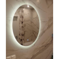 Овальное зеркало в ванную комнату с подсветкой Авелино 40х70 см