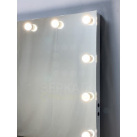 Настенное гримерное зеркало без рамы 120x120 с подсветкой светодиодными лампочками