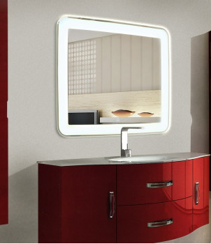 Зеркало в ванную комнату с подсветкой Мила 65х65 см